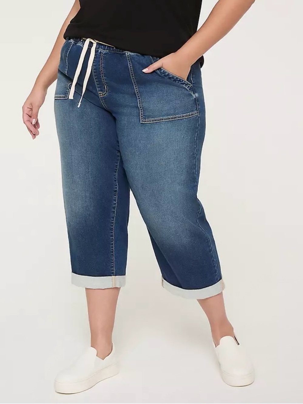 Lane Bryant Pull-On Cloud Knit Denim Capris